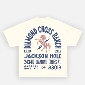 Diamond Cross Ranch Address Tee - Vintage White